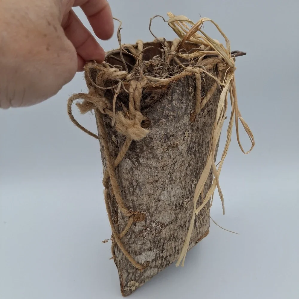 Vintage Wood‎ Bark Berry Basket (Appalachian?) Rustic Cabin Woods Decor Twigs 9